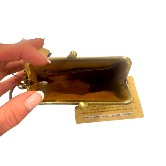 Patricia Nash Signature Map Borse Leather Coin Purse w/ Key Ring  NWT - Picture 5 of 5